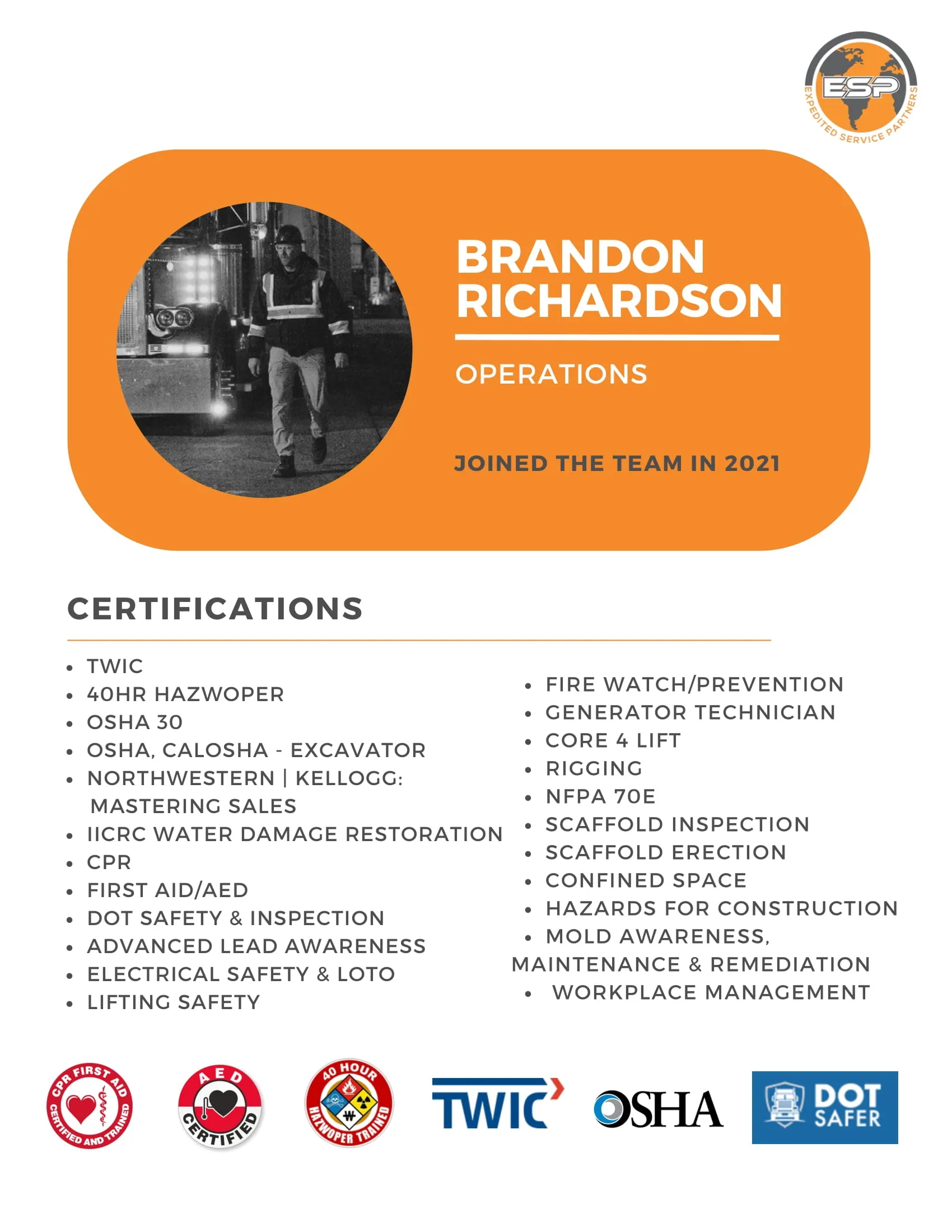 Brandon R's certificate