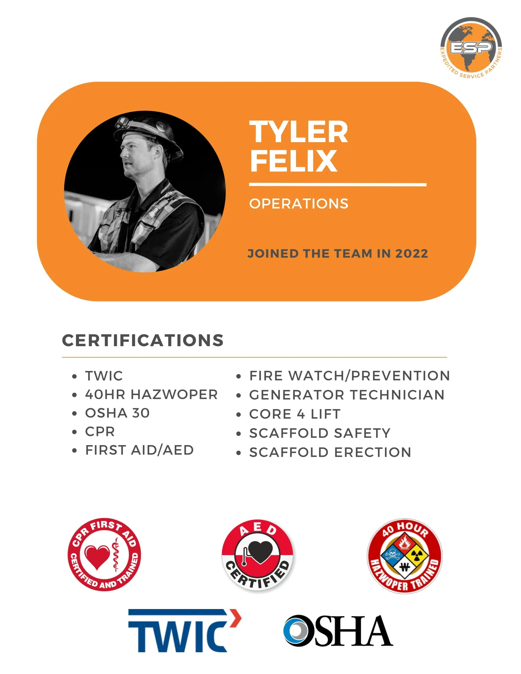 Tyler F's certificate