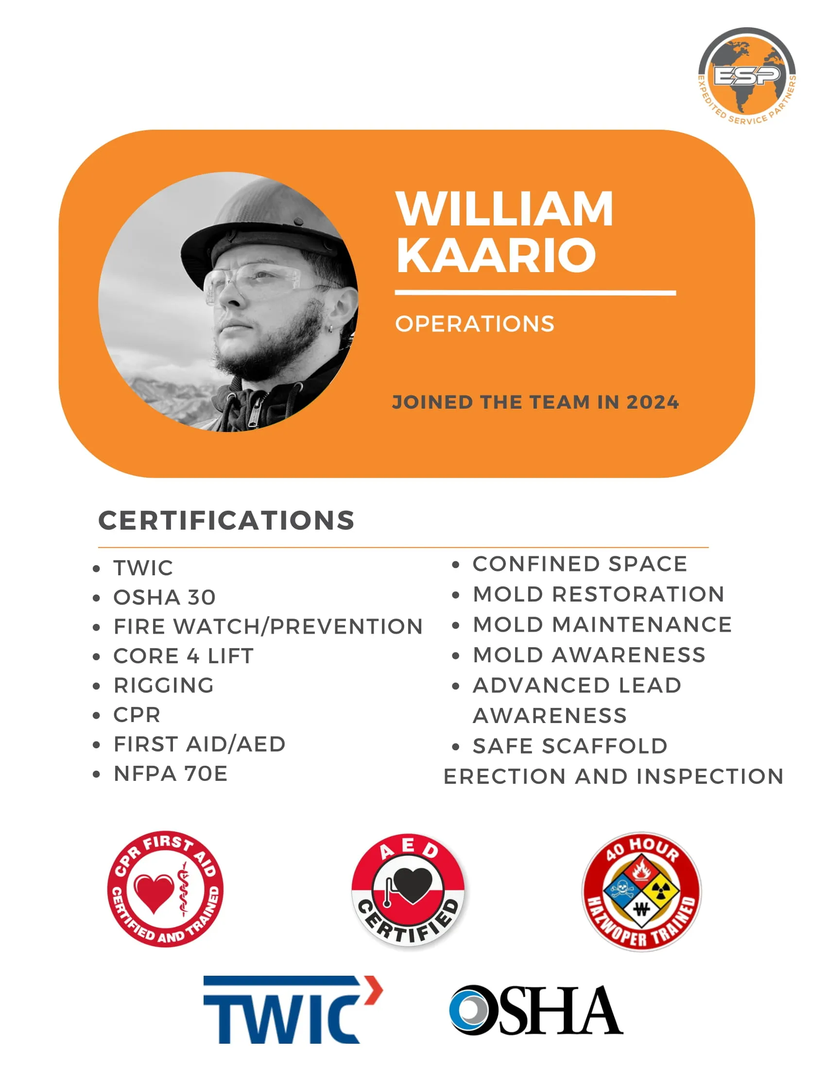 William K's certificate
